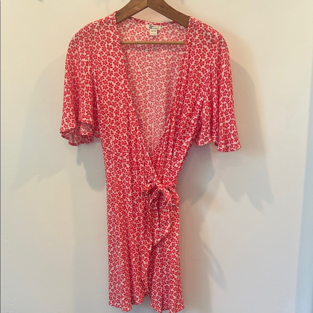Billabong All For You Red Floral Wrap Dress - Picture 4 of 15